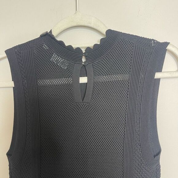 $445 The Kooples Long black openwork knit dress NWT - Picture 7 of 13